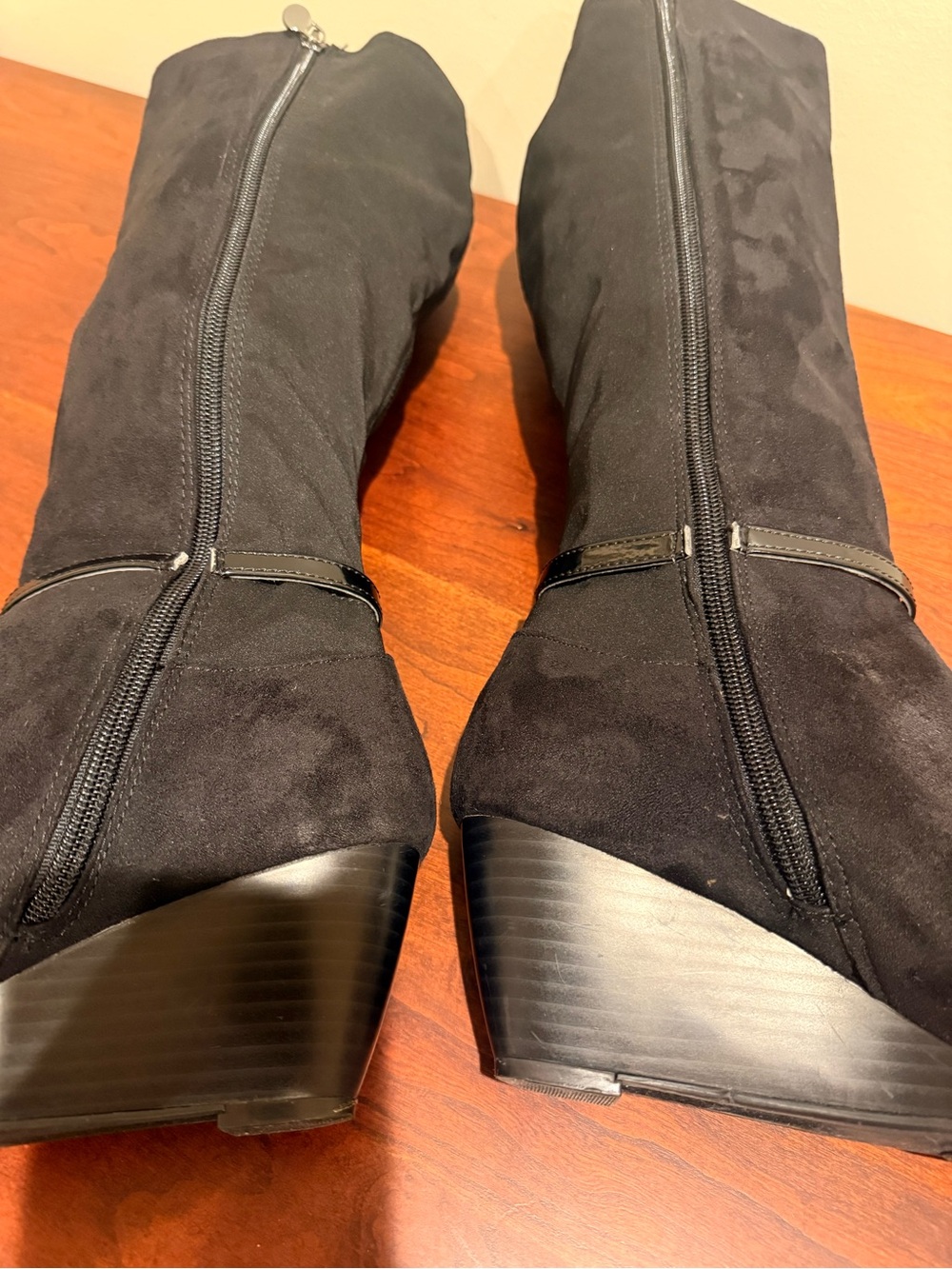 Dana Buchman Black Knee-High Wedge Boots - Picture 7 of 11